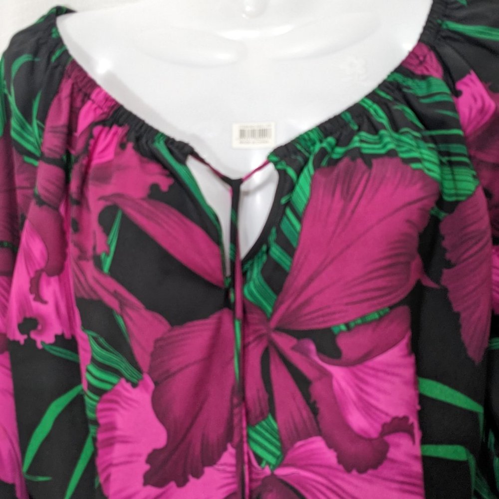 MICHAEL KORS Women's Long Sleeve Top Floral Blouse Size S - Picture 3 of 10